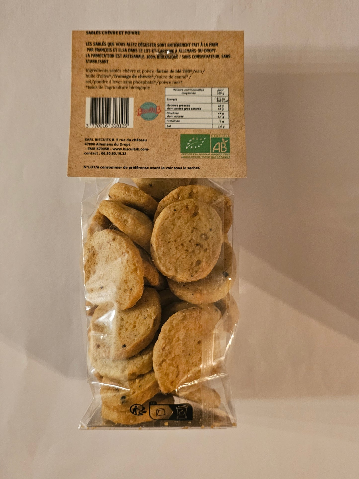 Sablés chèvre et poivre